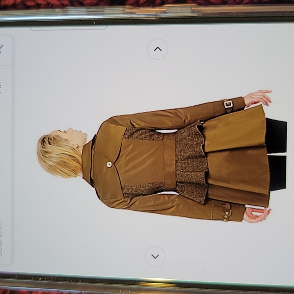 Steve Madden Tweed Peplum Trench Coat - Picture 8 of 10